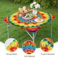 thumbnail image 4 of Colorful Tie Dye Mandala Pattern Square Fitted Tablecloth with Elastic Edge,Square Table Cover,Washable Elastic Table Cover for Home Kitchen Party Decor 36"x36", 4 of 6