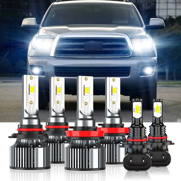 For Ford Expedition 2015 2016-2020 Kit LED Headlight Hi&Lo Beam Fog Lights Bulbs 6500K Cool White 6x