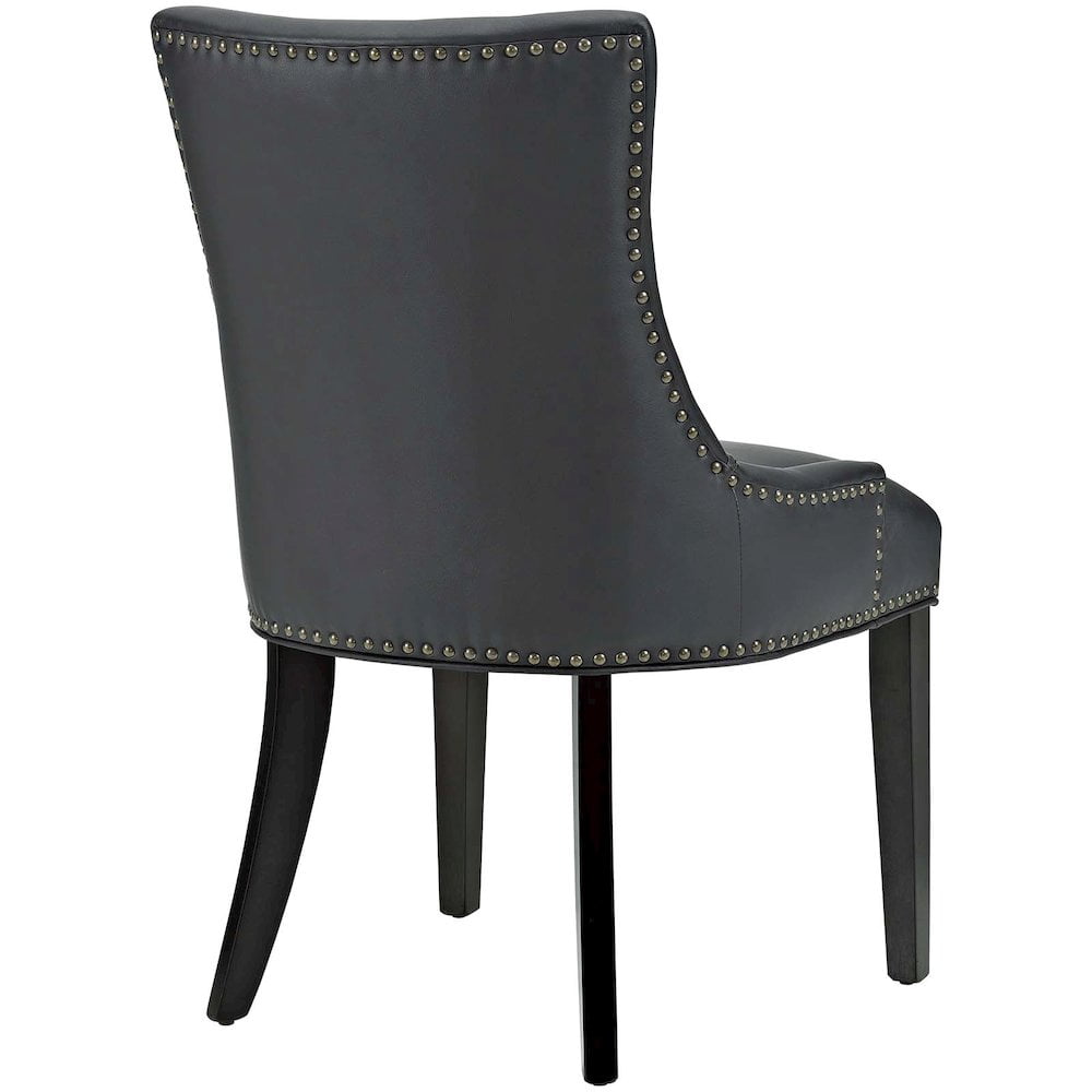Modway Marquis 20.5" Solid Rubberwood and Vegan Leather Dining Chair in Black