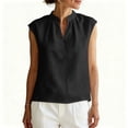 thumbnail image 5 of akafmk Womens Casual Sleeveless Shirts V Neck Blouses Solid Color Summer Daily Tank Tops, 5 of 7