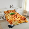 thumbnail image 2 of Spaghetti Noodles Comforter Set Twin Adults,Chicken Pasta Noodles Bedding Set Funny Decor for Bedroom,Realistic Food Bedding Comforter Sets Noodle Quilt Bed Set 2Pcs, 2 of 5