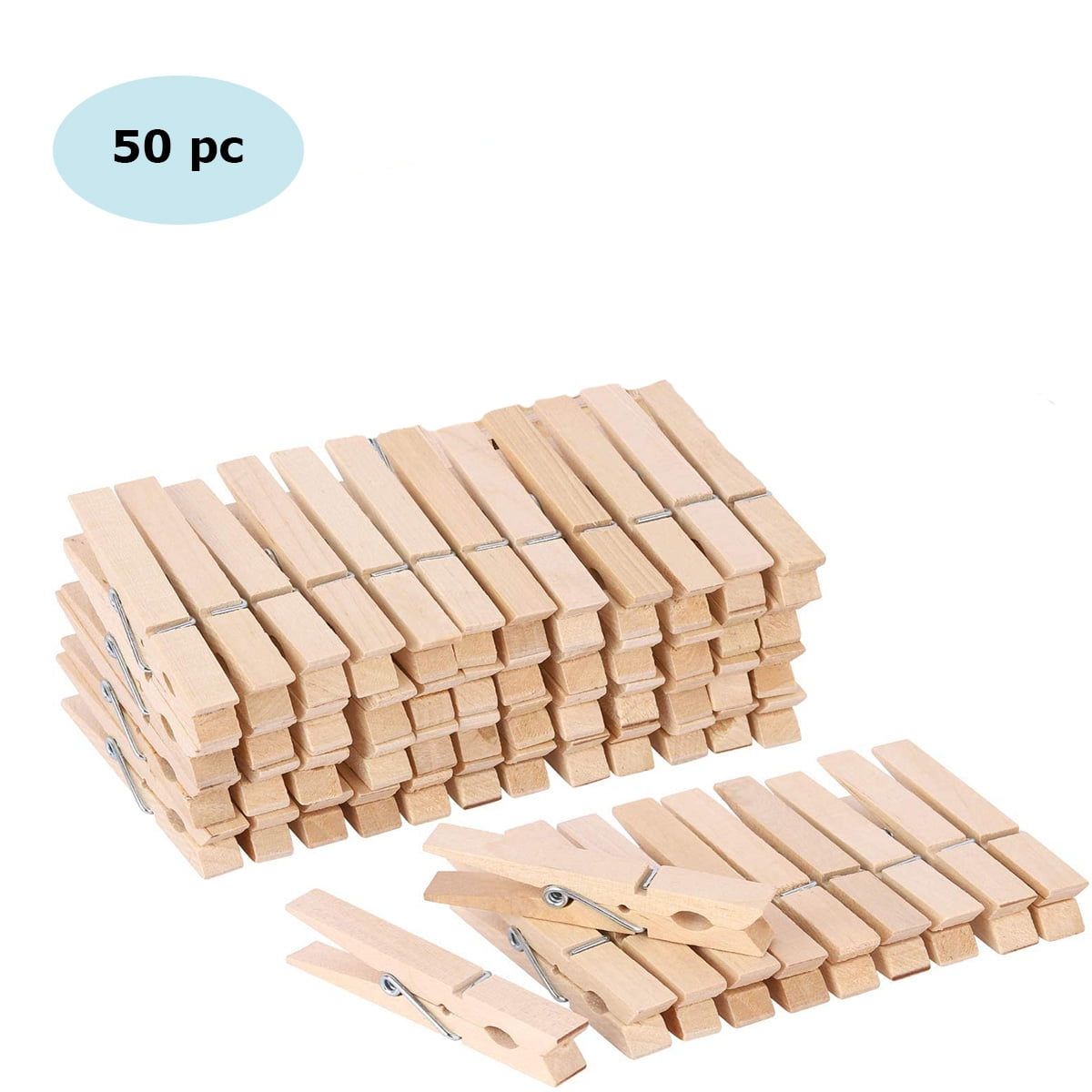 Sunbeam NEW 50 Pack Multipurpose Laundry Crafts 50PC Wooden Clothespin CP01488 