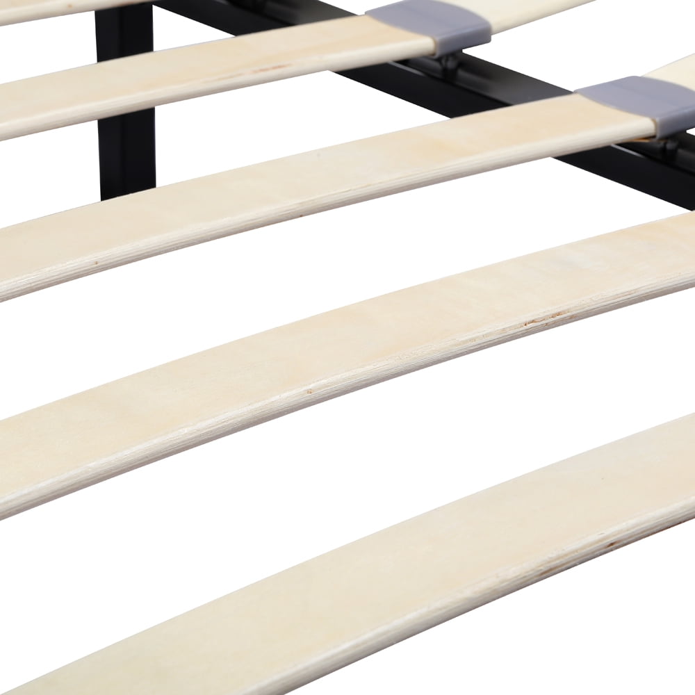 Lowestbest Simple Contemporary Wood Slat Bed, Twin, Black