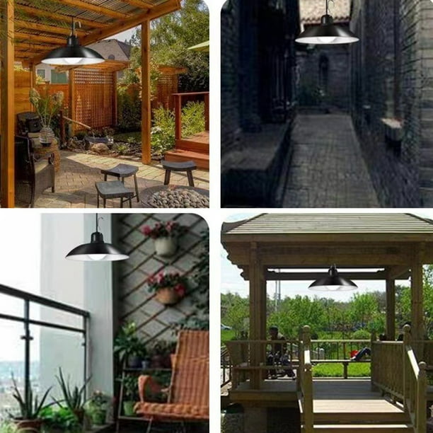 Luces colgantes LED solares Lámpara de pared para jardín al aire libre (Doble cabezal blanco)