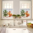 thumbnail image 4 of Christmas Kitchen Curtains and Valances Set, Winter Christmas Tree Squirrel Snowflakes Watercolor Rod Pocket Window Valance Window Curtain Panels for Living Room Bedroom Laundry, 27.5x24in, 3 Pieces, 4 of 7
