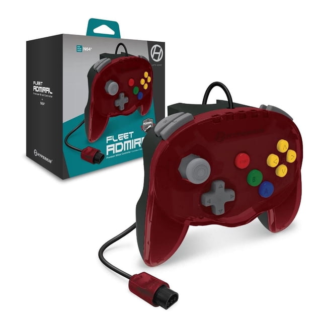 Hyperkin Mando con Cable Fleet Admiral Premium para Nintendo 64 (Fire Fleet)