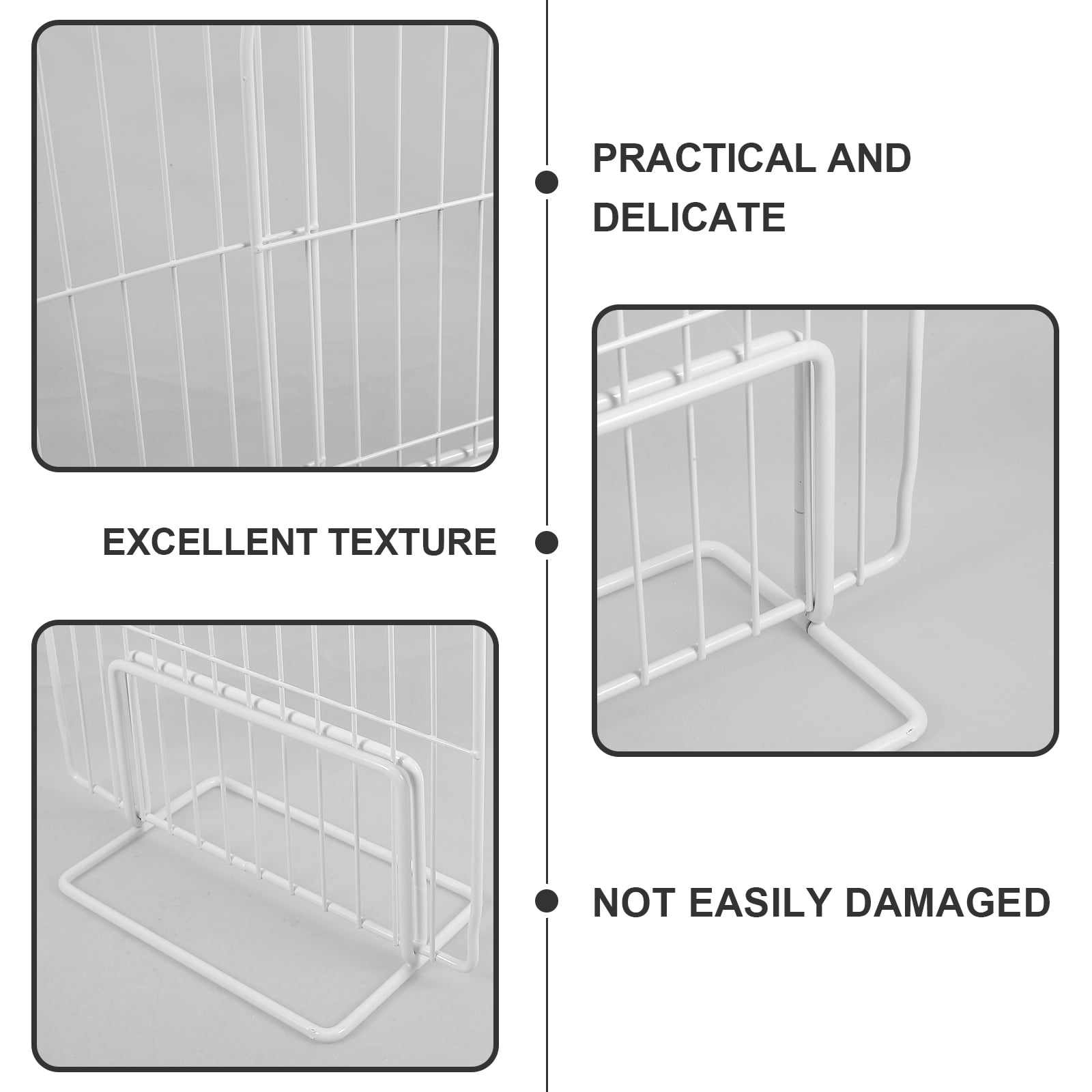 Masteelf Freezer Separator Fridge Shelf Organizer Metal Shelf Separator Iron Mesh Divider