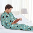 thumbnail image 6 of Yiaed Cute Dog Print Men’s Pajamas Set - Long Sleeve Button Down Sleep Shirt and Pajama Bottoms Sleepwear Set Mens Pjs Sets Men's Pajama Bottoms-X-Large, 6 of 7