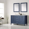 thumbnail image 3 of Vinnova Gela 60" Double Vanity in Blue with Carrara White Marble Countertop and Mirror, 3 of 9