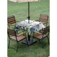 thumbnail image 4 of Outdoor Tablecloth with Umbrella Hole for Patio/Picnic/Party/Camping, Blue Spring Floral Waterproof Table Cloth Square Cover Washable, Pink Flowers Butterfly Pastoral (60"x 60"), 4 of 8