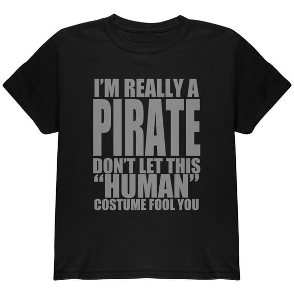 Halloween Human Pirate Costume Youth T Shirt Black YLG