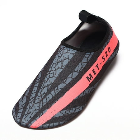 Men Women Slip-resistant Swim Water Shoes Barefoot Aqua Socks Skin Care Shoes Color:MET520 Black