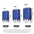 thumbnail image 2 of Yougu 3-Piece Hardside Carry-On Luggage Set, 20" 24" 28", Unisex, Navy, 2 of 9