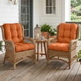 thumbnail image 3 of EAGLE PEAK Tufted Outdoor/Indoor Seat/Back Chair Cushion, Set of 2, 42 x 21 in, Burnt Orange, 3 of 10