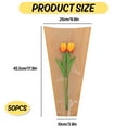 thumbnail image 2 of 50Pcs Flower Wrapping Bags Mother's Day Kraft Paper Floral Packing Sleeves Bouquet Bags Clear Flower Wrapping Sleeves for Teacher Graduation Wedding Birthday Gift, 9.8x3.9x17.9 Inch, 2 of 7