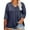 Navy, variant on Womens Plus Size Tops Summer V Neck 3/4 Sleeve Casual Solid Color Tshirts Loose Basic Tunic Tees