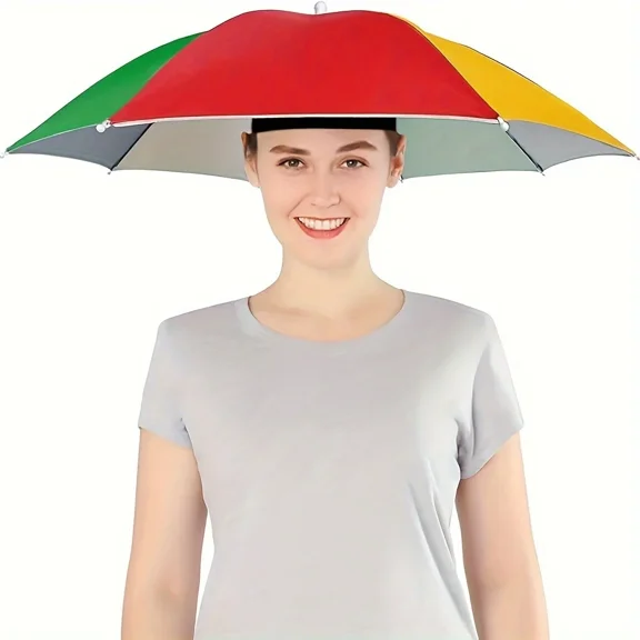 Umbrella hat Head-mounted umbrella Summer rain and sun protection Outdoor fishing Umbrella hat Head-worn umbrella hat