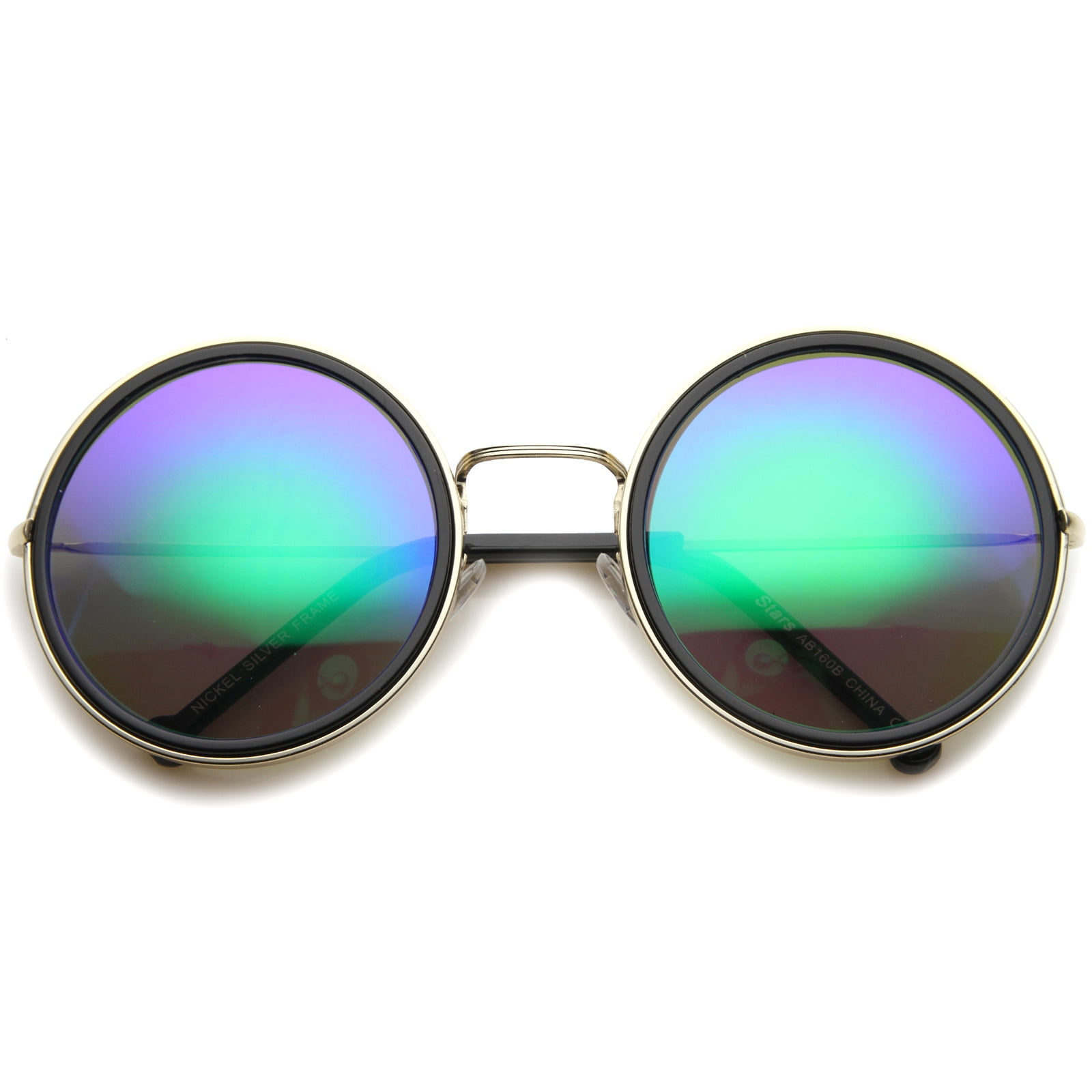 Sunglassla Sunglassla Womens Metal Round Sunglasses With Uv400 Protected Mirrored Lens 