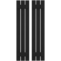 Ekena Millwork 11 1/2"W x 36"H Americraft Three Board (2 Batten) Exterior Real Wood Spaced Board-n-Batten Shutters (Per Pair), Black