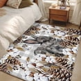 thumbnail image 4 of Area Rugs for Living Room Bedroom, Grey Rabbits 4'x6' Rug Washable Carpet Runner Indoor Outdoor, Pine Cones Brown Plants Grey Checkered Farmhouse Non Slip Accent Floor Mats Rug for Kitchen, Office, 4 of 8