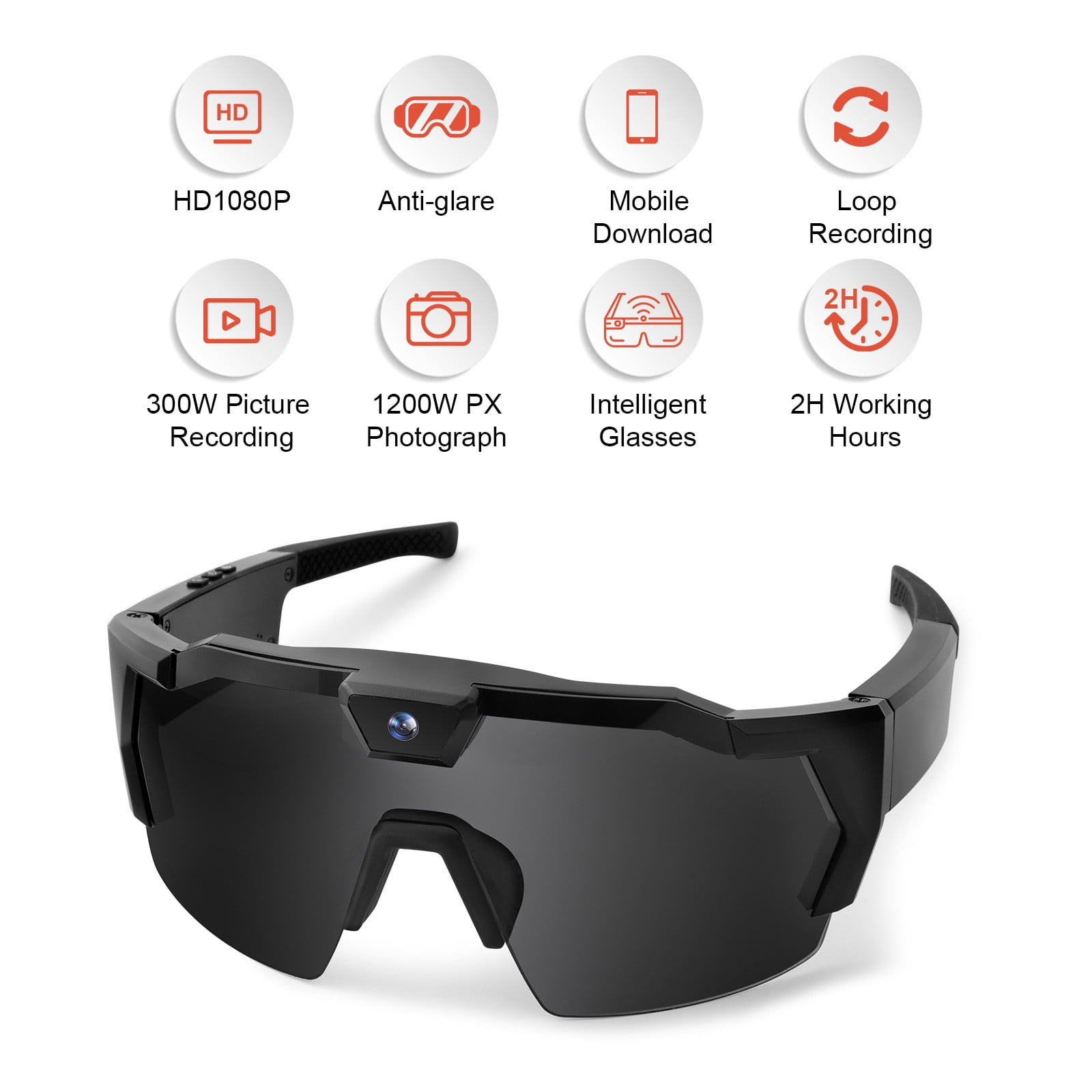 4K Video Recording Sports Glasses with HD Camera for Hands-Free Action and Adventure Footage