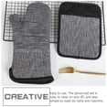 thumbnail image 2 of 1 Ensemble de Gants Résistants à la Chaleur Ensemble de Table Mitaines Maison Tapis de Four de Cuisine, 2 of 8