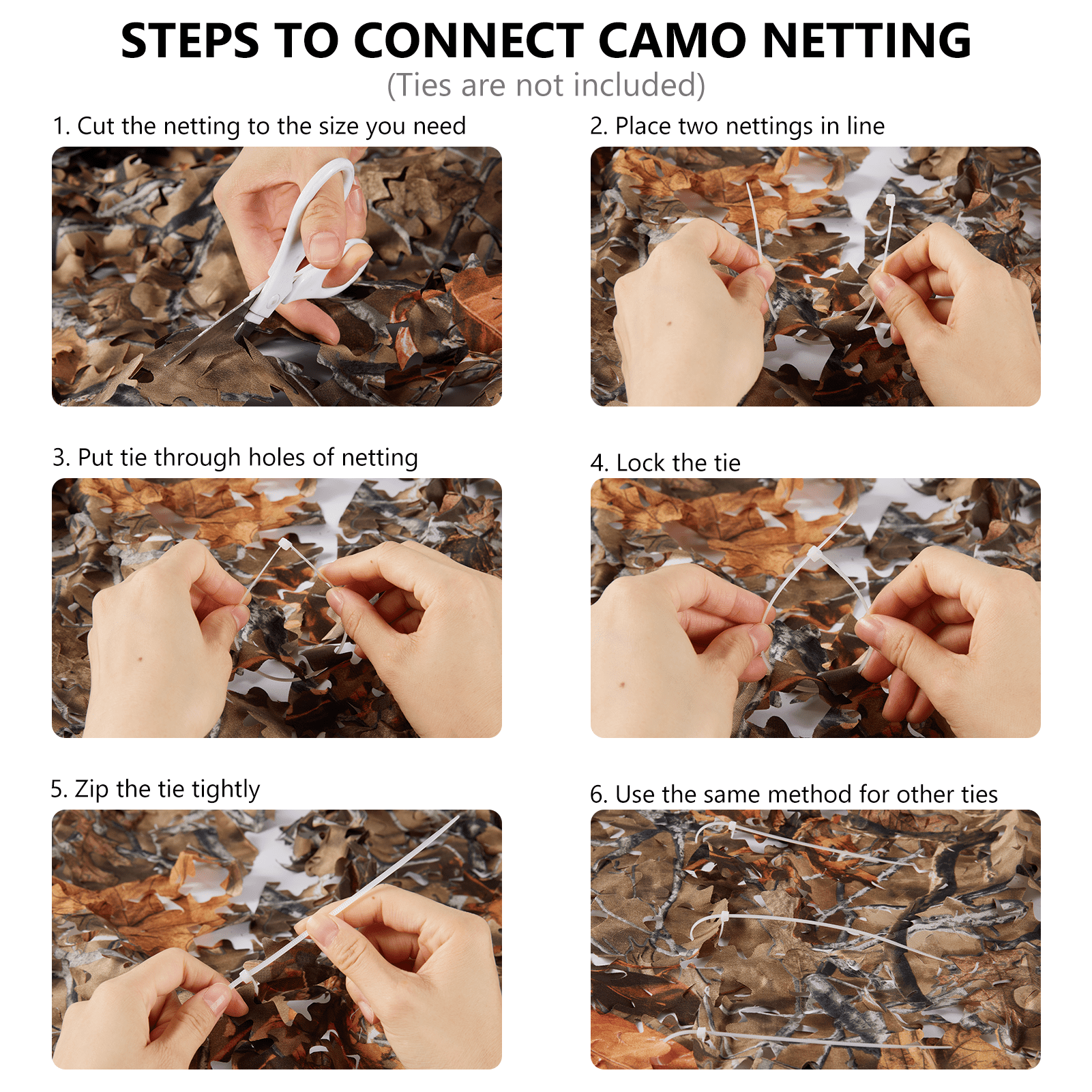 BASSDASH Camo Netting Camouflage Mesh Water Resistant for Hunting Blind Party Decoration Sunshade Shooting Tree Stand Cover