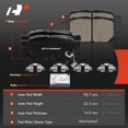 thumbnail image 4 of A-Premium Rear Ceramic Disc Brake Pads Set Compatible with Select Lexus, Pontiac, Scion and Toyota Models - Vibe, Corolla (iM), Matrix, Prius, CT200h, iM, tC, xB, Prius Plug-In, Prius Prime, Yaris, 4 of 8