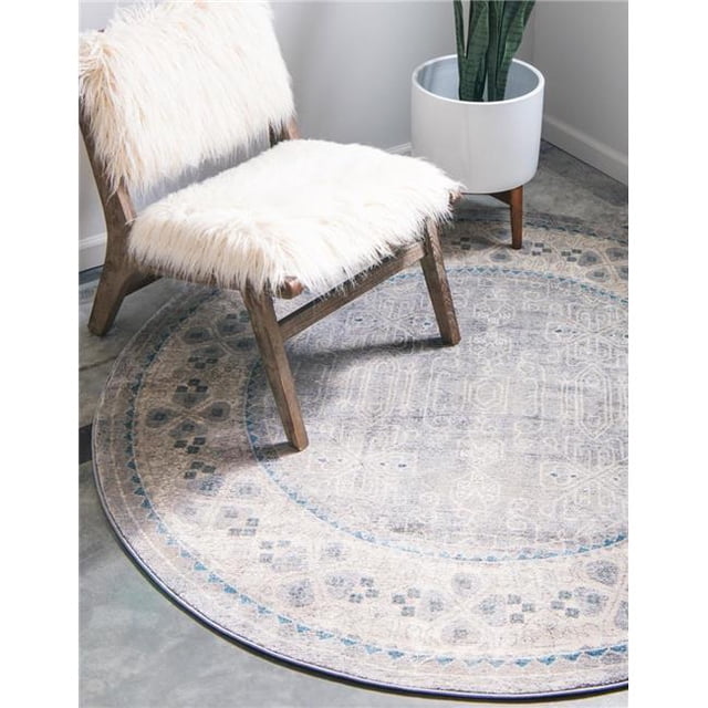 Unique Loom 3124817 6 x 6 Pi Aigen Salzburg Tapis Rond&44; Gris