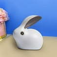 thumbnail image 4 of jifeng Ceramic Rabbit Statue Ornament, Finely Handmade Animal Tea Figurine Crafts for White-B, 4 of 9