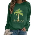 thumbnail image 2 of Lovskoo 2024 Long Sleeve Sweatshirt for Women Trendy Pullover Round-Neck Color Blouses Sweater Tops Green M, 2 of 5