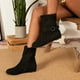 thumbnail image 4 of Retro Mujer Vintage Hebilla lisa Cremallera Casual Altura interior Tacones bajos Cremallera Otoño Invierno Botas cortas Zapatos de punta redonda Wmkox8yii  shkj366, 4 of 9