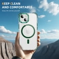 thumbnail image 2 of for iPhone 15 Clear Case, Compatible with MagSafe, Built-in Camera Ring Stand, Clear Slim Drop Shockproof Full Body Protective Magnetic Phone Case Cover for iPhone 15, Green, 2 of 8