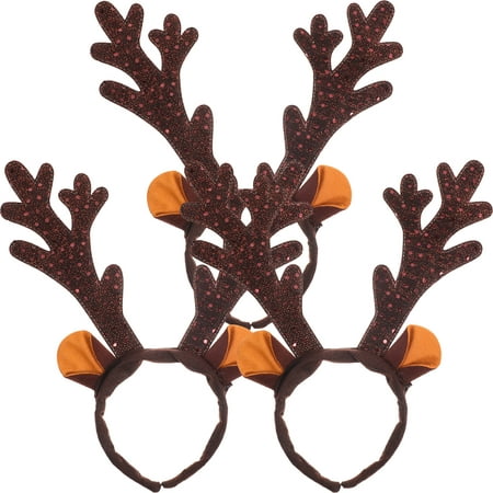 3pcs Christmas Reindeer Antler Headband Antler Hair Band Antler Hair Clasp for Xmas