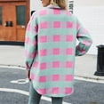 thumbnail image 4 of Mingw Womens Plaid Shacket Jacket Flannel Knitting Cotton Winter Clothing Woolen Coats,S, 4 of 5