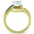 thumbnail image 3 of Two-Tone IP Gold (Ion Plating) Stainless Steel Ring with AAA Grade CZ in Clear for Women Clear Stone Color Style TK1703 Size 8, 3 of 4