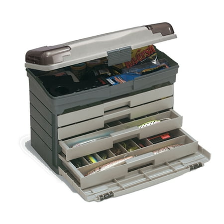 UPC 024099407571 product image for Plano Fishing, Guide Series Four Drawer Tackle Box, Graphite/ Sandstone | upcitemdb.com