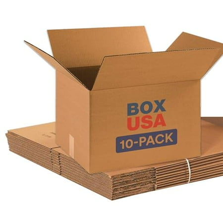 Moving Boxes Small 16"L x 10"W x 10"H 10-Pack - Corrugated Cardboard Box for Shipping, Mailing, Packing, Packaging and Storage