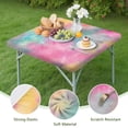 thumbnail image 4 of Colorful Floral Pattern Square Fitted Tablecloth with Elastic Edge,Square Table Cover,Washable Elastic Table Cover for Home Kitchen Party Decor 34"x34", 4 of 6