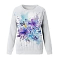 thumbnail image 3 of Chemises Confortables pour Femmes Automne Hiver Chandails Chauds Blouse Décontractée à Manches Longues Col Rond Pull Imprimé Pissenlit Teinture sur Nœuds Sans Capuche Rouge S, 3 of 3