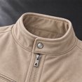 thumbnail image 7 of FchengtaiS Mens Suede Bomber Jacket Stand Collar Zip Up Wind Resistant Jacket Winter Warm Outerwear with Multi Zipper Pockets, 7 of 7