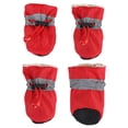 thumbnail image 2 of Juego de 4 botas antideslizantes para perros, calcetines acolchados de algodón suave, color rojo, n.° 5, 2 of 9
