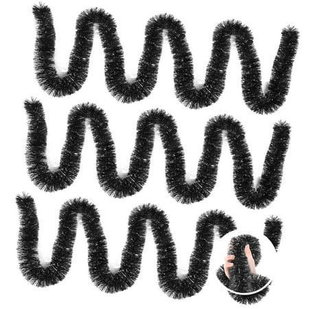 SKYSONIC 3 Pieces 59 Feet Christmas Foil Tinsel Garland, Metallic Tinsel Garland Hanging Decorations for Holiday Tree, Party Supplies for Wedding,