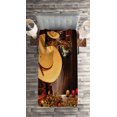 thumbnail image 2 of Ambesonne Western Quilted Coverlet 2 Pcs, Farmhouse Christmas, Twin Size, Cream Brown, 2 of 2