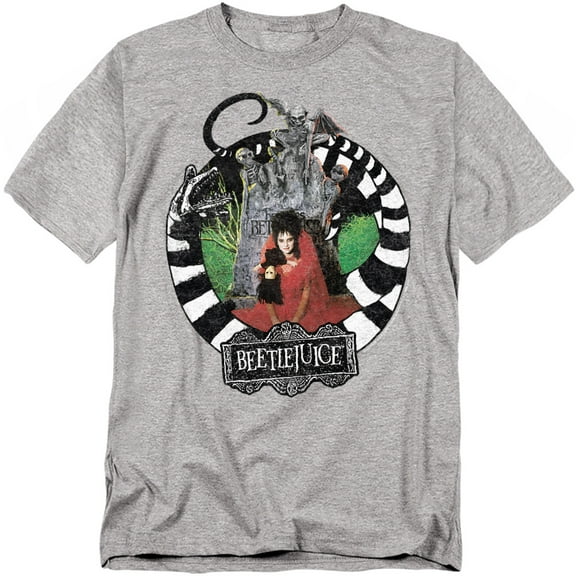 Beetlejuice Lydia with Worms Unisex Adult T-Shirt, Athletic Heather, Small