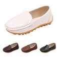 thumbnail image 4 of GiLiling Girls Casual Loafers, Slip-On Microfiber Leather Shoes with Non-Slip TPR Sole, Comfortable Flat Footwear for School Daily Wear (White, 9.5-10 Years), 4 of 6