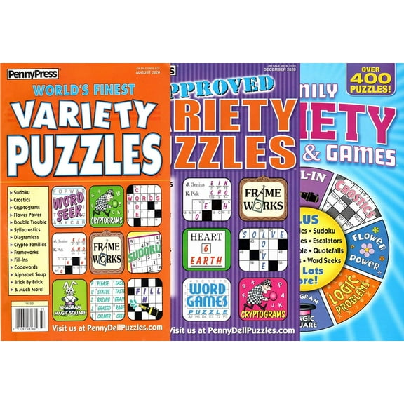 Penny Press Dell Variety Puzzles (3 pack)
