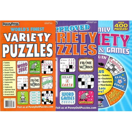 Penny Press Dell Variety Puzzles (3 pack)