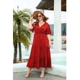 thumbnail image 3 of Plus Size Polka Dot Short Sleeve Tiered Maxi Dress XL-4XL, 3 of 7