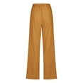 thumbnail image 3 of Drawstring Elastic Waist Casual Wide Leg Trousers with Pockets for Womens Cotton Linen Palazzo Pants, 3 of 9